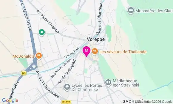 Localisation Voreppe - 38340