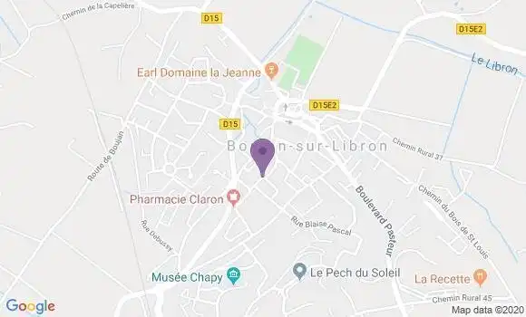 Localisation Boujan sur Libron Bp - 34760