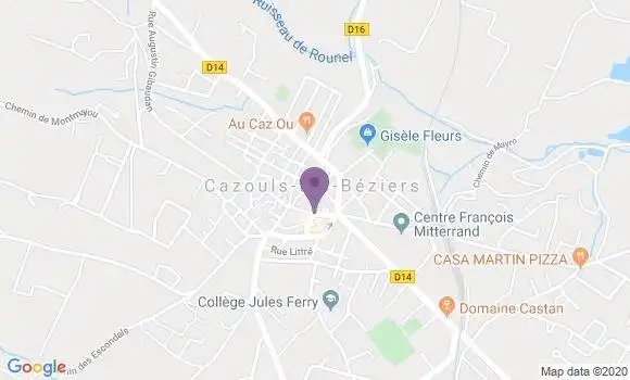 Localisation Cazouls les Beziers - 34370