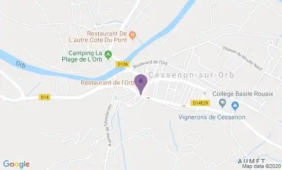 Localisation Cessenon sur Orb Bp - 34460
