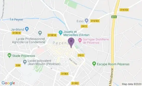 Localisation Pezenas - 34120