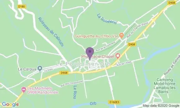 Localisation Le Poujol sur Orb Bp - 34600
