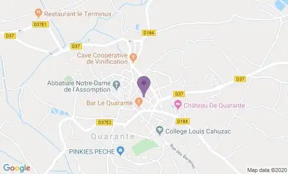 Localisation Quarante - 34310