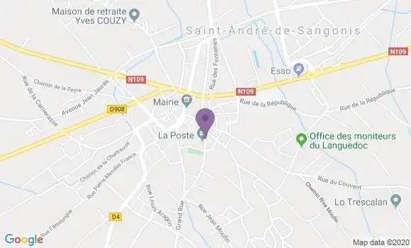 Localisation Saint Andre de Sangonis - 34725
