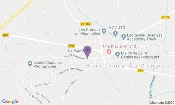 Localisation Saint Genies des Mourgues - 34160