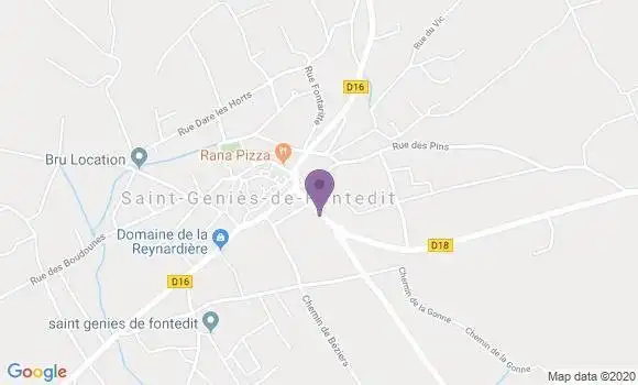 Localisation Saint Genies de Fontedit Bp - 34480