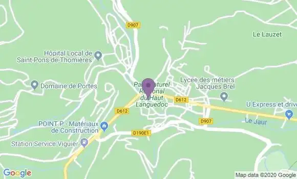 Localisation Saint Pons de Thomieres - 34220