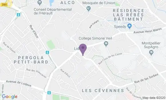 Localisation Montpellier Saint Clement - 34000