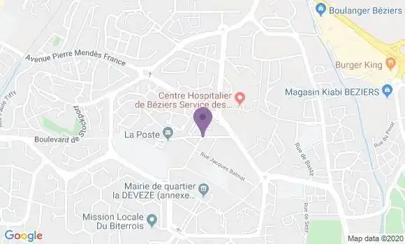 Localisation Beziers la Deveze - 34500