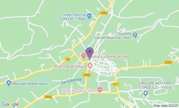 Localisation Riez - 04500