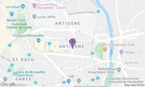 Localisation Montpellier Antigone - 34000