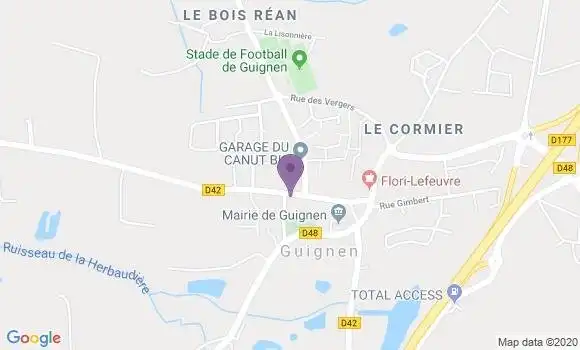 Localisation Guignen Bp - 35580