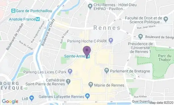 Localisation Rennes Sainte Anne - 35000