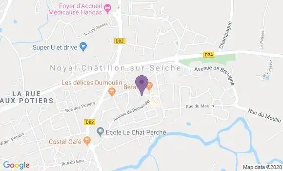 Localisation Noyal Chatillon sur Seiche Bp - 35230