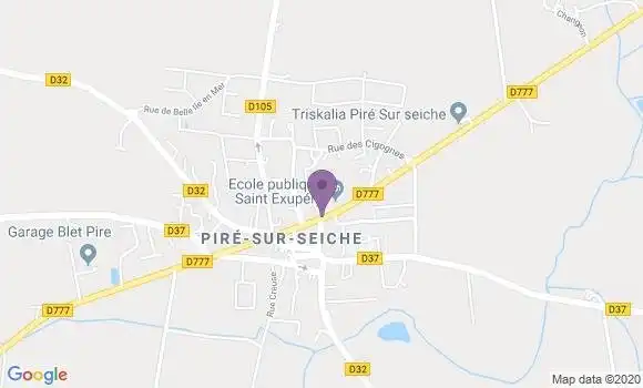 Localisation Pire sur Seiche Bp - 35150