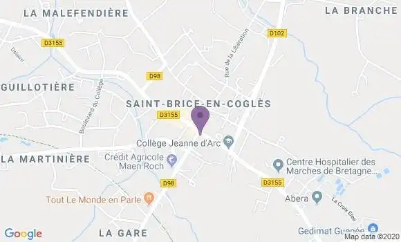 Localisation Saint Brice En Cogles - 35460