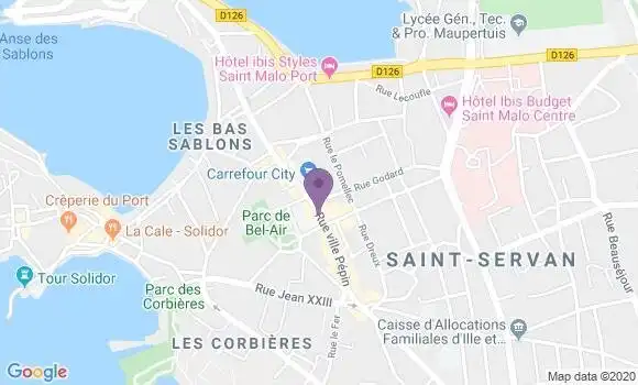 Localisation Saint Servan sur Mer - 35400