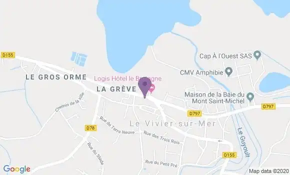 Localisation Le Vivier sur Mer Bp - 35960