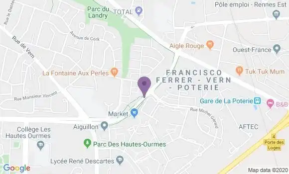 Localisation Rennes la Poterie - 35200