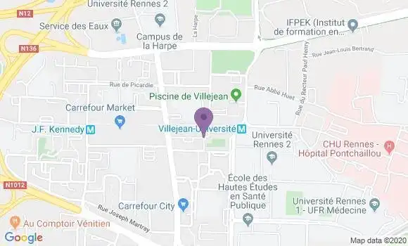 Localisation Rennes Villejean - 35000