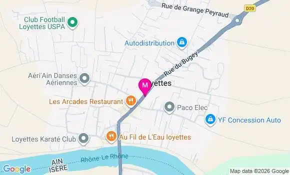 Localisation Loyettes - 01360
