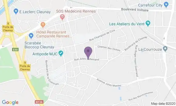 Localisation Rennes Cleunay Bp - 35000