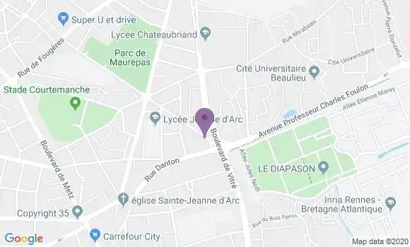 Localisation Rennes Danton Bp - 35700