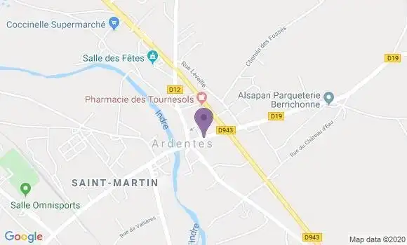 Localisation Ardentes - 36120