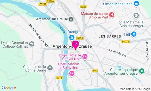 Localisation Argenton sur Creuse - 36200