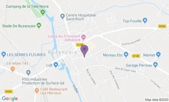 Localisation Buzancais - 36500