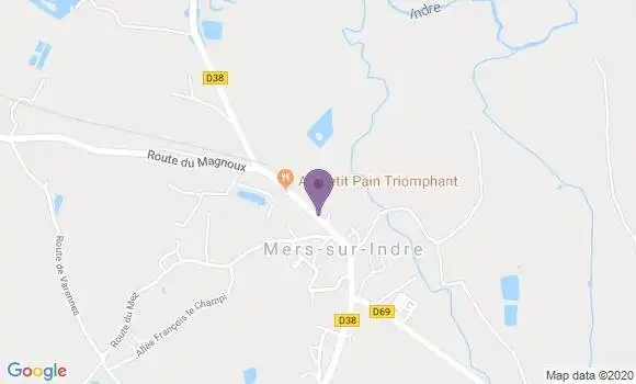 Localisation Mers sur Indre Bp - 36230