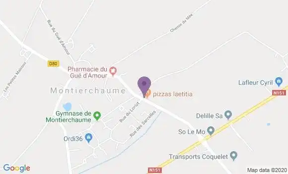 Localisation Montierchaume Bp - 36130