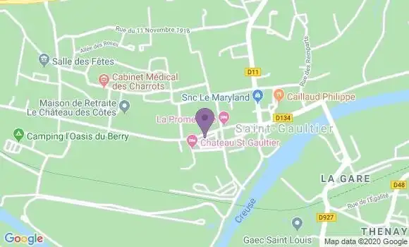 Localisation Saint Gaultier - 36800