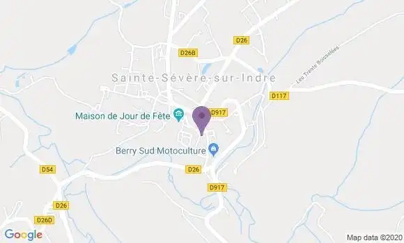 Localisation Sainte Severe sur Indre - 36160