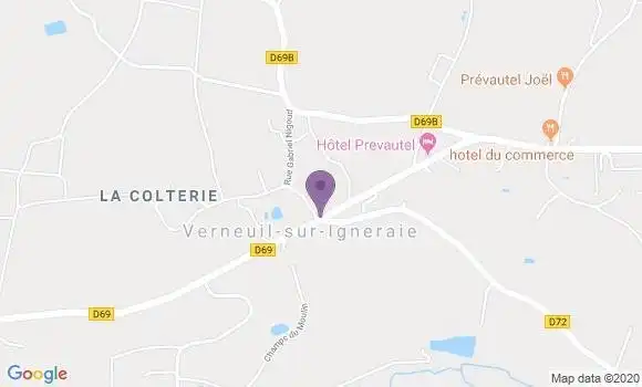Localisation Verneuil sur Igneraie Ap - 36400
