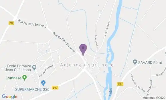 Localisation Artannes sur Indre Bp - 37260