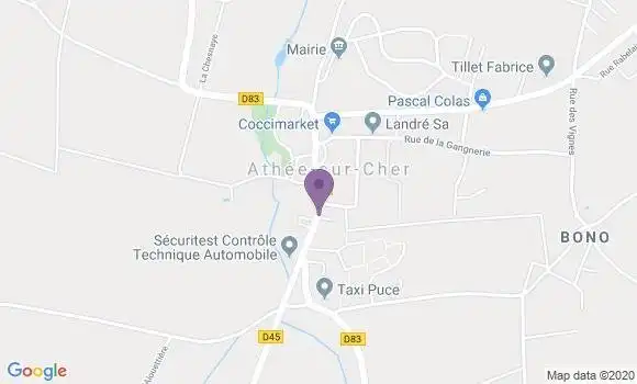 Localisation Athee sur Cher Bp - 37270