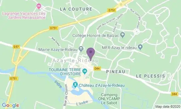 Localisation Azay le Rideau - 37190