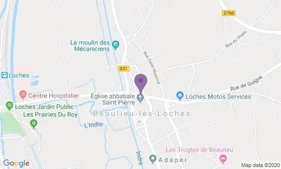 Localisation Beaulieu les Loches Bp - 37600