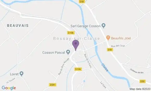 Localisation Bossay sur Claise Bp - 37290