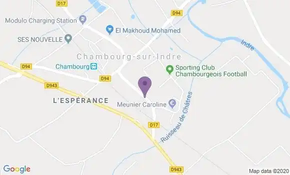 Localisation Chambourg sur Indre Bp - 37310