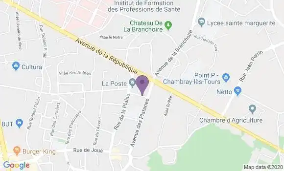 Localisation Chambray les Tours - 37170
