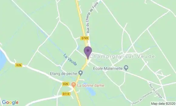 Localisation Champigny sur Veude Bp - 37120