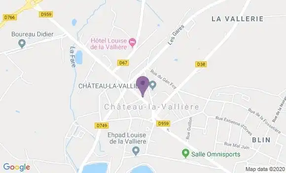 Localisation Chateau la Valliere - 37330