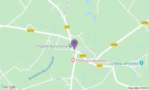 Localisation Gizeux Bp - 37340