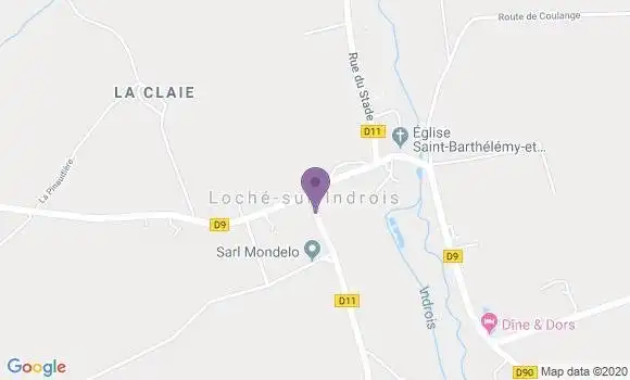 Localisation Loche sur Indrois Ap - 37460