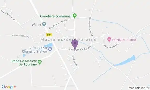 Localisation Mazieres de Touraine Bp - 37130