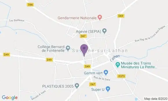 Localisation Savigne sur Lathan Bp - 37340
