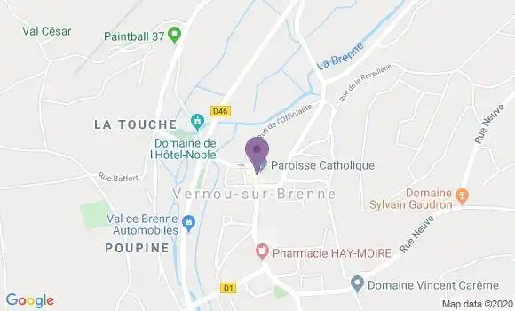 Localisation Vernou sur Brenne Bp - 37210