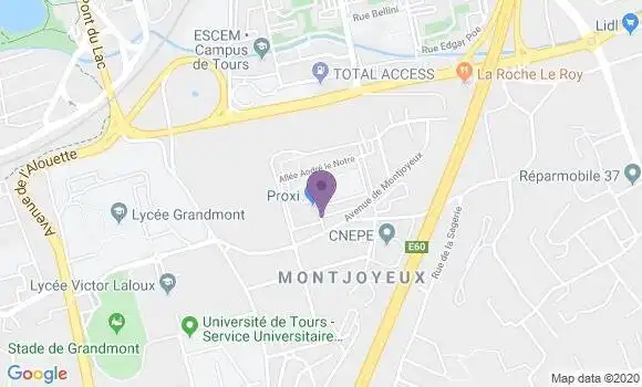 Localisation Tours Montjoyeux Bp - 37200
